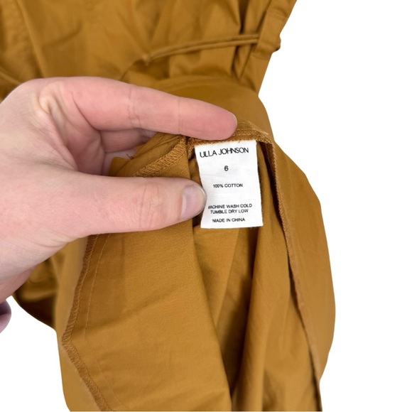 Ulla Johnson Kiran Dress Topaz 6 Sleeveless V-Neck Midi Length Golden Yellow - Picture 10 of 14